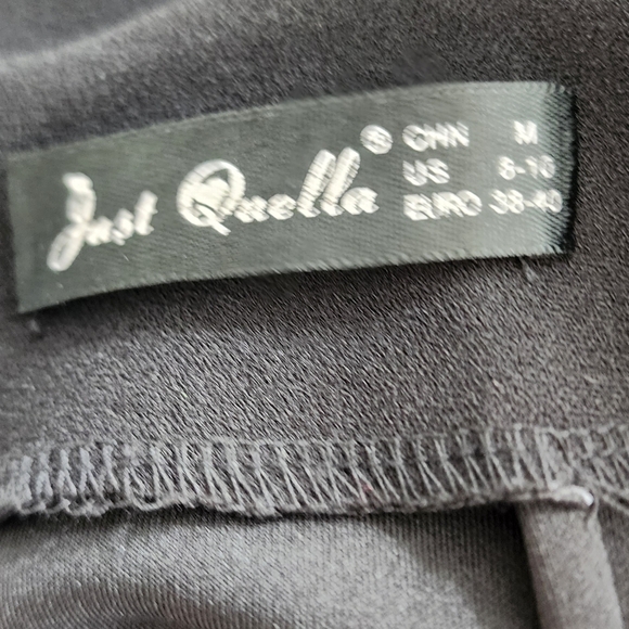 JUST QUELLA BLACK CUTOUT SPAGHETTI STRAPS FITTED PARTY CLUBBING MIDI DRESS - Picture 11 of 11